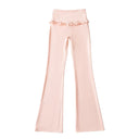 High-Waisted Bootcut Leggings with Ruffle Details for Women