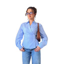 Chic Stripe Pattern Women's Wrap Blouse