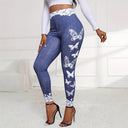 High-Waisted Women's Leggings with Lace Detailing