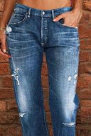 Trendy Used Look Women's Loose Jeans
