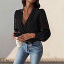 Chic Bodysuit with Statement Sleeves and V-Neck Design