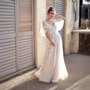 Floral Lace Maxi Dress for Women with Chic Sleeves
