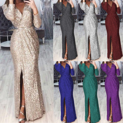 Chic Wrap Dress with Stylish Leg Slit