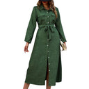Chic Women's Shirt Dress with Belt & Pockets