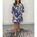 Floral Ruffle Women's Shirt Dress
