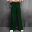 Women's Chic Wide Leg Leisure Pants with Elastic Waist