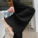 Flowy Knit Trousers with Chic Hem Design