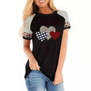 Trendy Women's Heart Design Short Sleeve Top