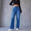High-Waisted Mom Jeans with Frayed Hem for Women