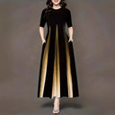 Maxi Dress with Gradient Design and Side Pockets
