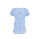 Chic Women's Blouse with Shawl Collar & Accented Buttons