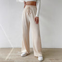 Ribbed Wide-Leg Trousers for Women
