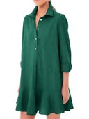 Chic Women's Shirt Dress with Flowy Hem