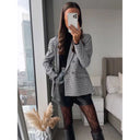 Women's Double-Breasted Checked Blazer Jacket