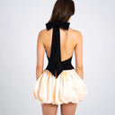 Chic Women's Halter Neck Dress with Flared Skirt