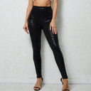 Glossy Snake Print Leggings for Women