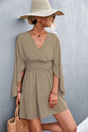 Chic Women's Wrap Dress with Statement Sleeves