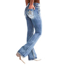 Vintage Wash Women's Bootcut Jeans with Chic Seams