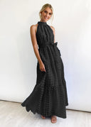 Chic Women's High Neck Tiered Maxi Dress