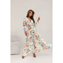 Chic Women's Maxi Dress with Dramatic Sleeves