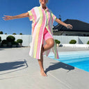 Women's Cotton Button-Up Beach Cover-Up