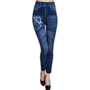 Floral Print High-Waisted Denim Leggings for Women