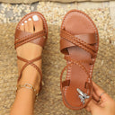 Ladies' Elegant Braided Sandals with Non-Slip Sole and Adjustable Strap Design by Heidi-Mode