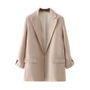 Chic Women's Blazer Jacket with Textured Fabric