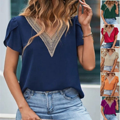 Lace Accented Women's Blouse Design