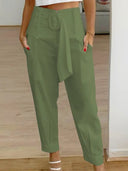 Chic Women's Chino Trousers with Stylish Belt and Pockets