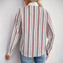 Women’s Classic Striped Blouse with Stylish Collar