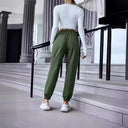 Women's Cargo Pants with Elastic Waist and Handy Pockets