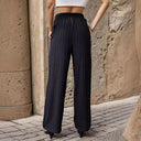 Chic Striped Women’s Pants with Elastic Waistband