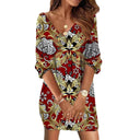 V-Neck Women's Playful Camouflage Dress