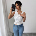 Chic Lace Top with Stylish Wrap Design