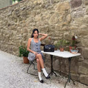 Floral Check Halter Neck Dress for Women