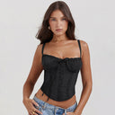 Chic Ruffled Women's Bustier Top with Adjustable Straps