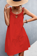 Chic Ruffle Summer Dress with Adjustable Waist