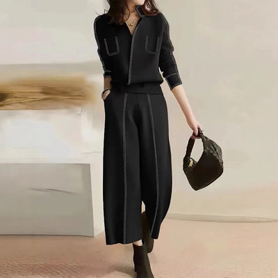 Chic Decorative Stitching Culottes for Women