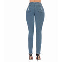 Chic High-Waist Skinny Jeans with Distressed Fringes