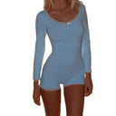 Chic Women's Lace-Accented Bodysuit with Round Neck