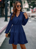 Chic Women's Ruffle Detail Mini Dress