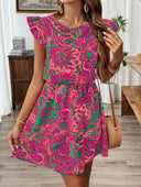Chic Summer Dress with Playful Paisley Ruffles