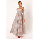 Chic Women's Striped Maxi Dress with Elastic Waist