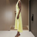 Shimmering V-Neck Midi Dress for Women