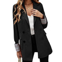 Chic Double-Breasted Blazer with Checked Design