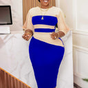 Chic Midi Dress with Three-Quarter Sleeves and Stylish Cut