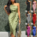 Chic Women's Asymmetrical Dress with Unique Detail