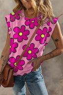 Floral Print Women's T-Shirt with Statement Sleeves