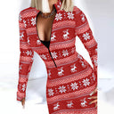 Stylish Women’s Zipper Christmas Dress